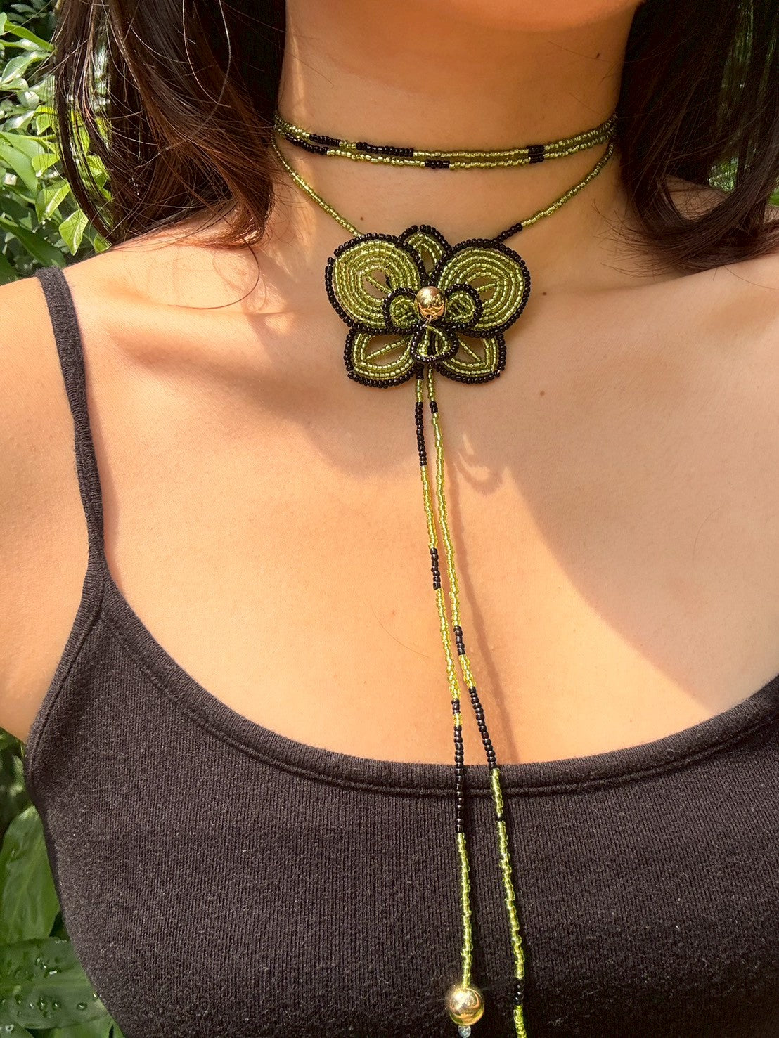 Green and Black Orchid
