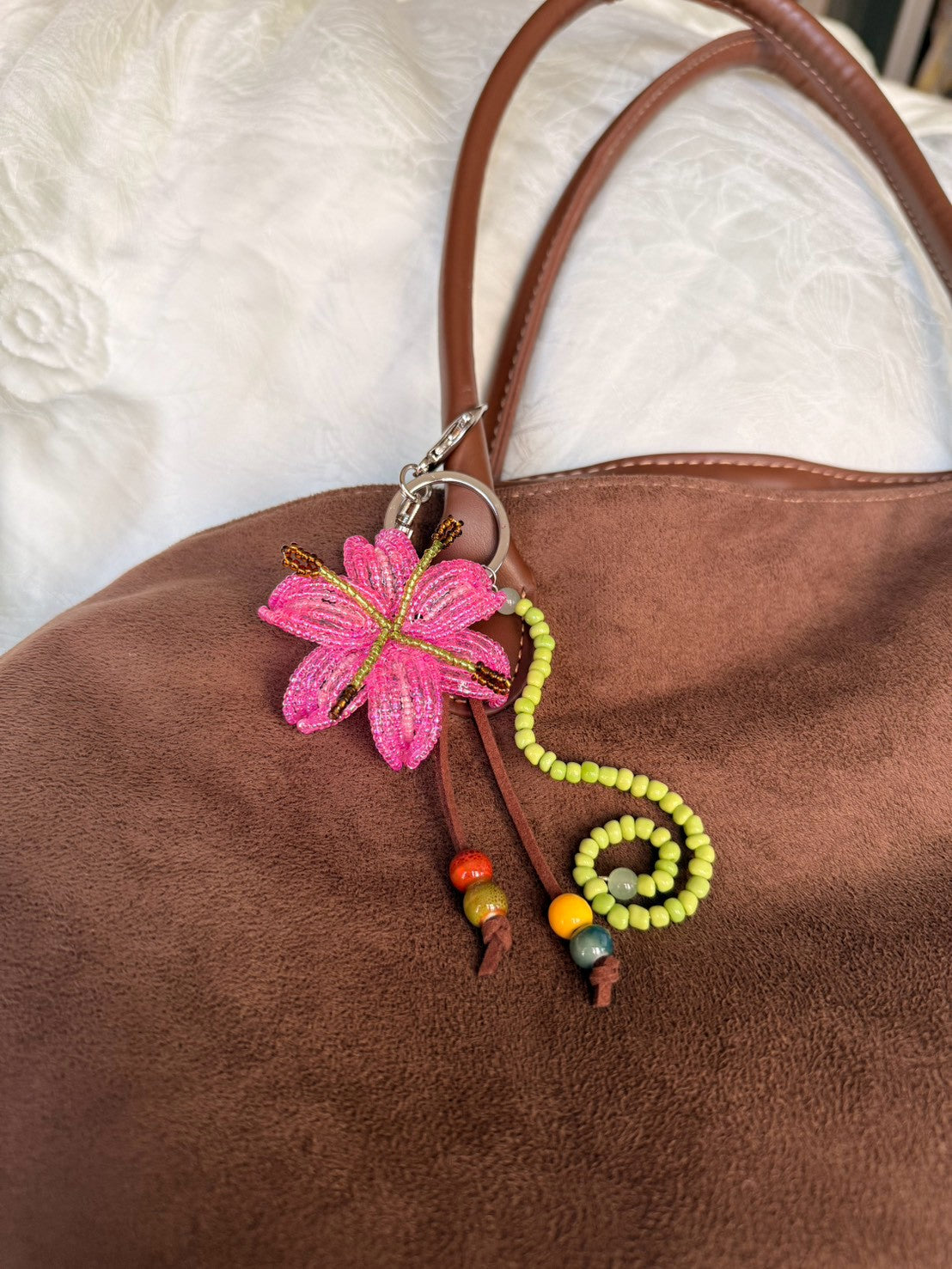 Pink Lily Bag Charms