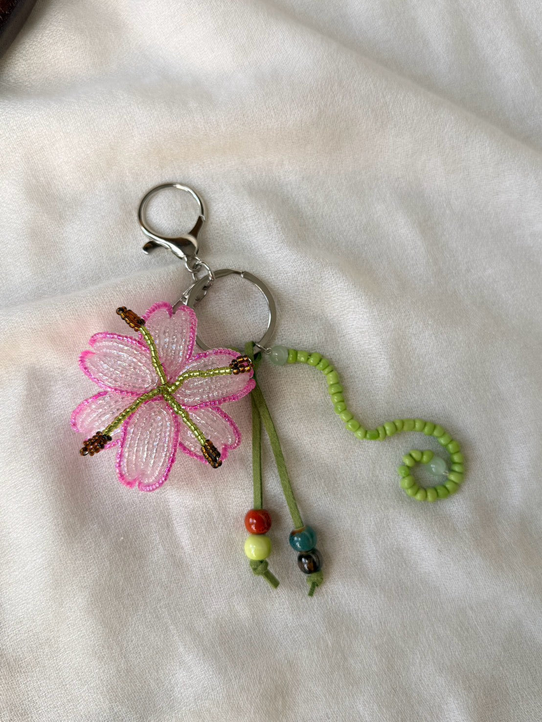 Pink and Clear Bag Charms