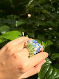 Blue Beaded Ring