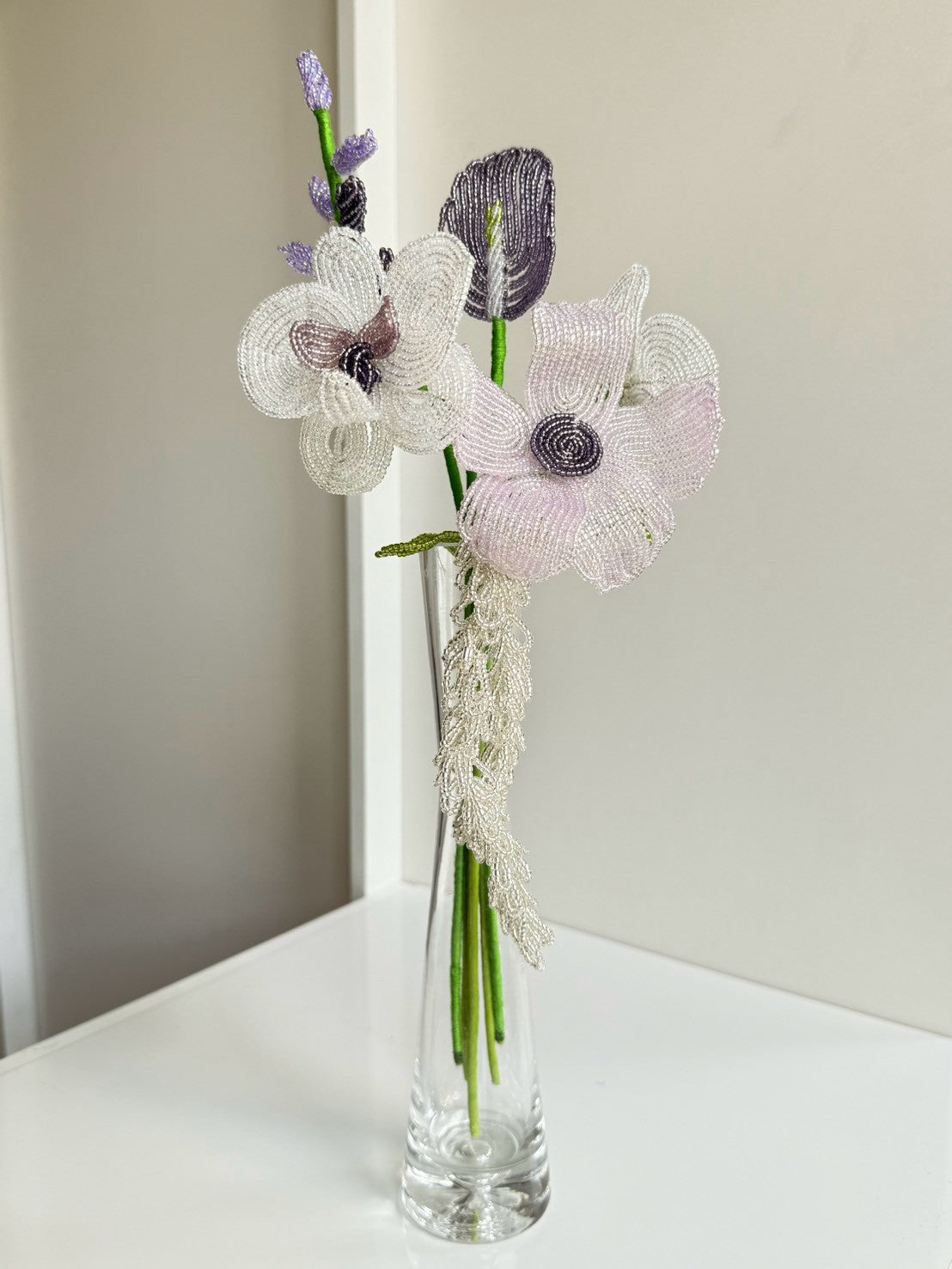 Handmade Beaded Flower Bouquet Set of 6