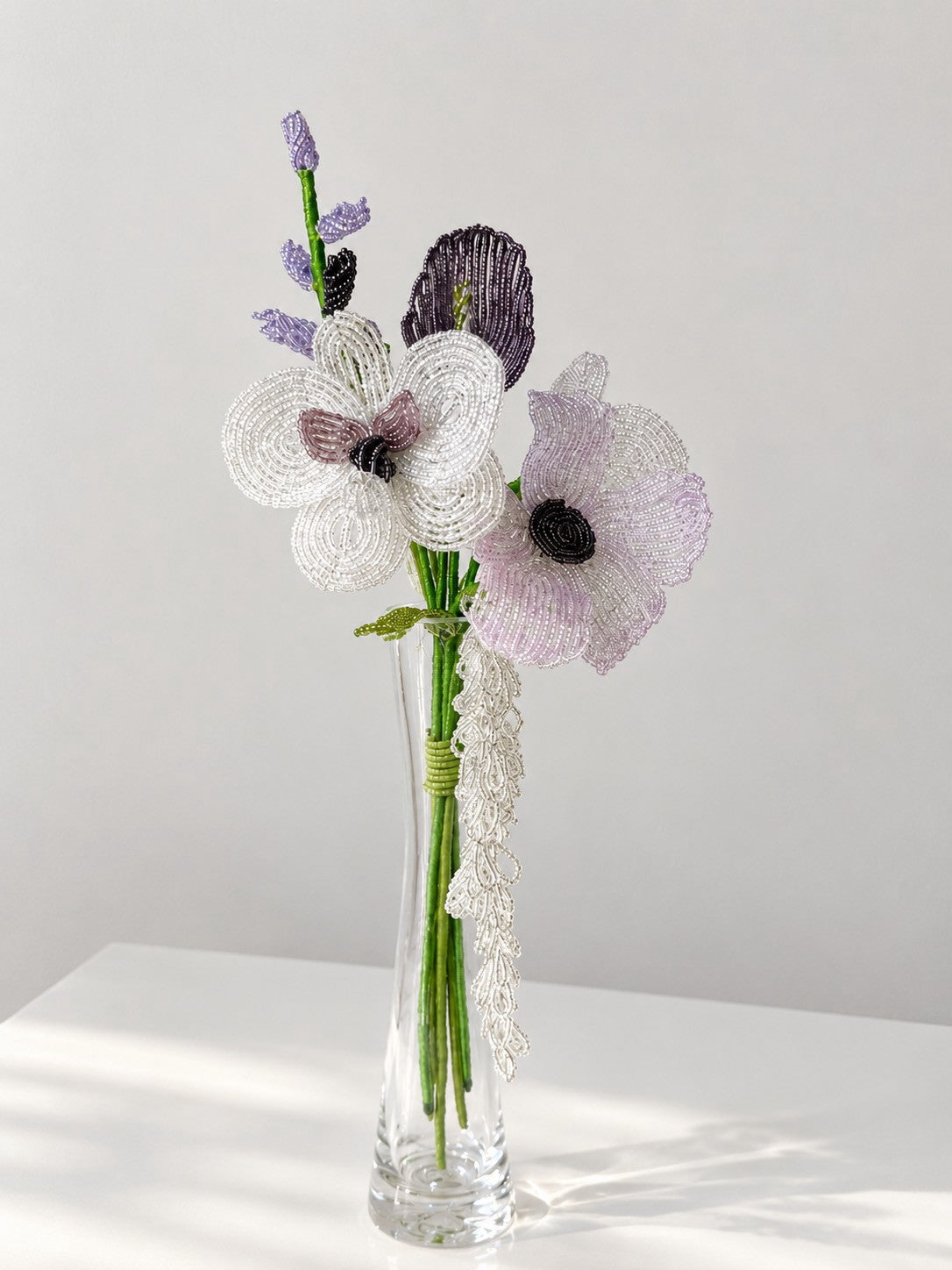 Handmade Beaded Flower Bouquet Set of 6