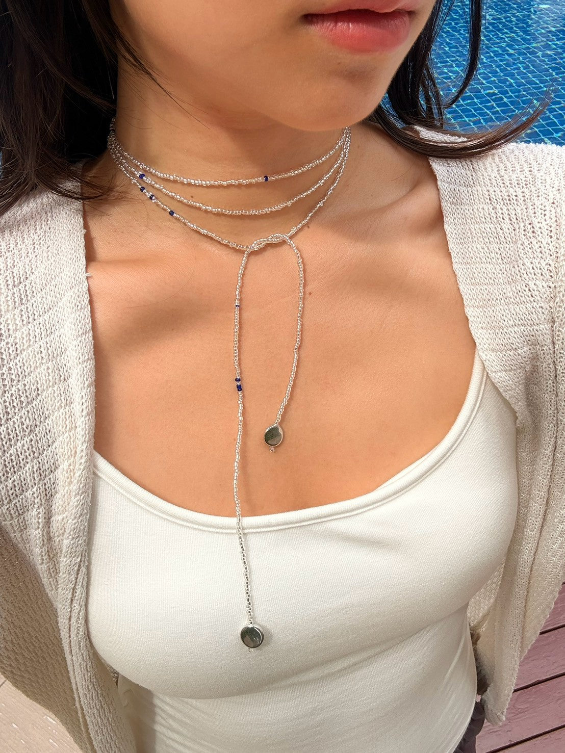 Silver Beaded Necklace